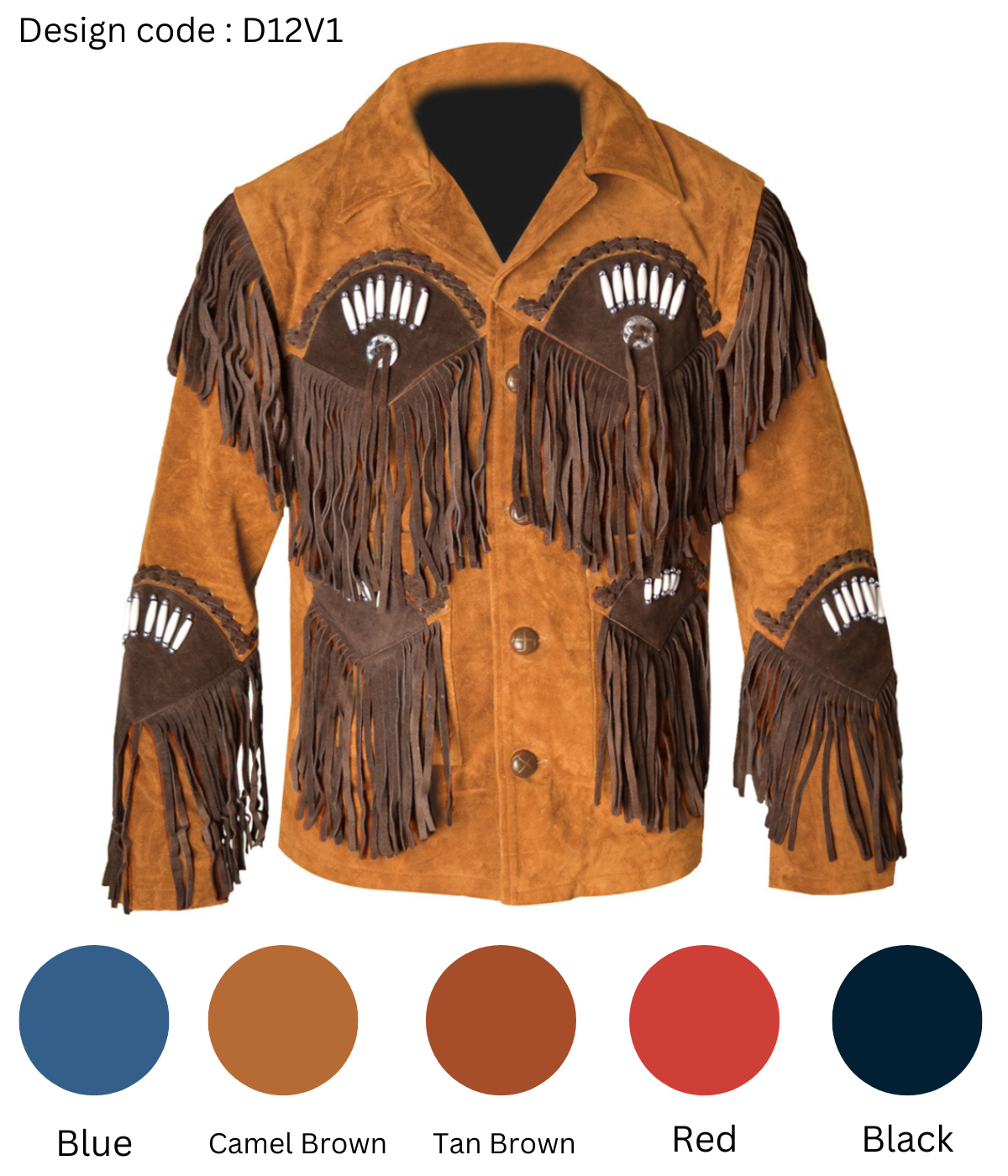 Western Leather Jacket | D12V1 Multi-Color